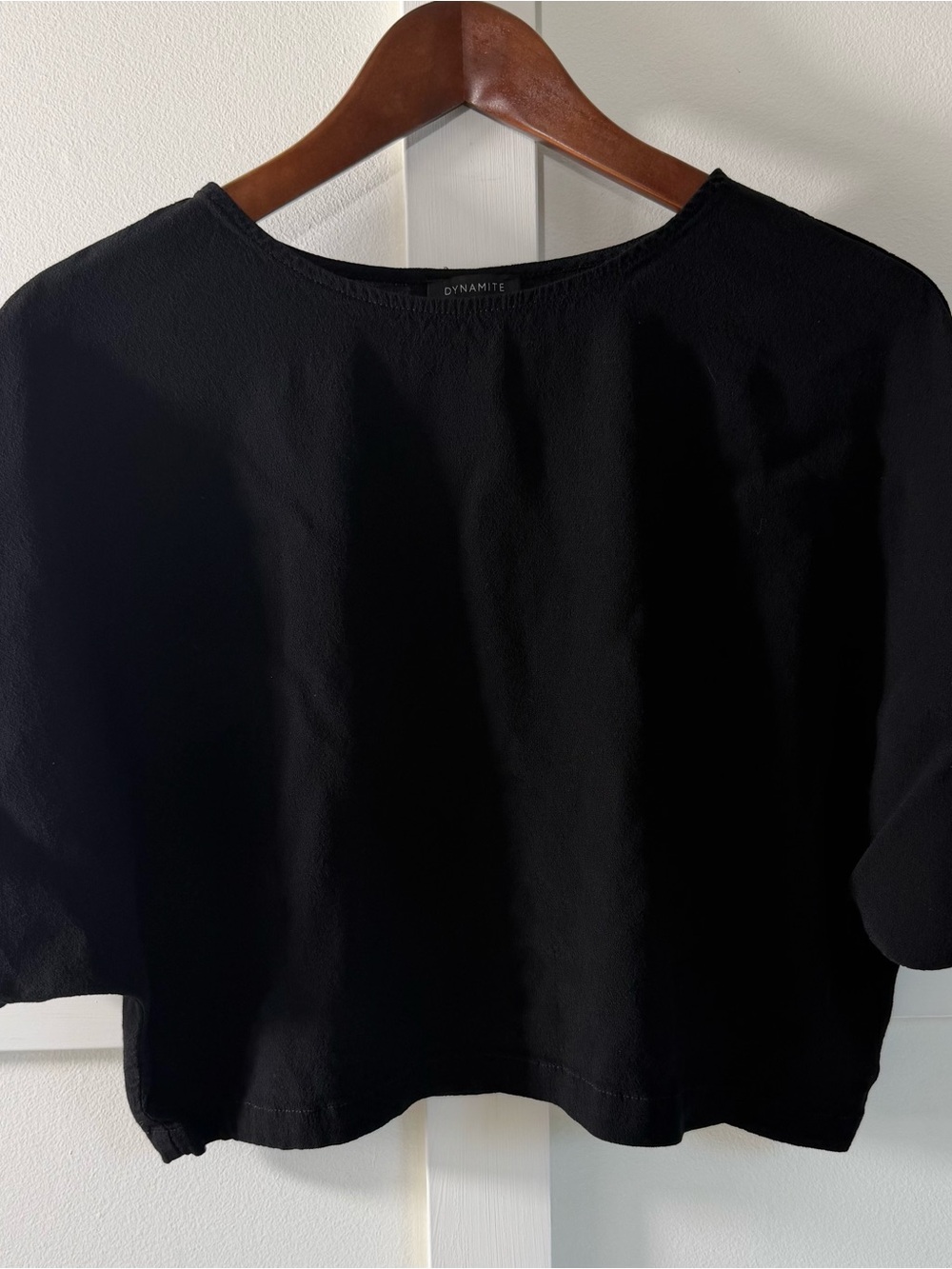 Dynamite Black Boxy Short Sleeve Tee